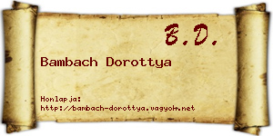 Bambach Dorottya névjegykártya